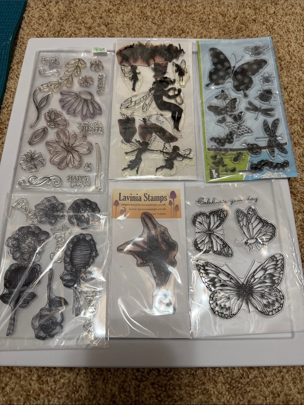 Clear Stamp Set - Black Floral & Butterfly Designs